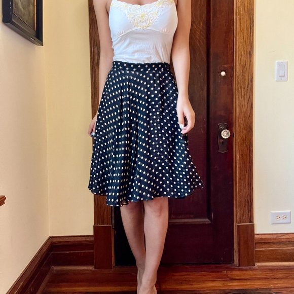 Vintage Valentino - Black & White Polka dot Skirt